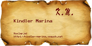 Kindler Marina névjegykártya